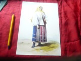 Ilustrata format mare - Folclor - Femeie de la munte - stampa ed. Muzeul Satului, Necirculata, Printata