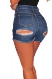 W542-444 Pantaloni scurti cu talie inalta si rupturi la spate