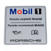Sticker Oe Porsche &amp;quot;Porsche Recomends Mobil1&amp;quot; 50x50mm 7PP010786T