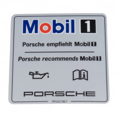 Sticker Oe Porsche &quot;Porsche Recomends Mobil1&quot; 50x50mm 7PP010786T