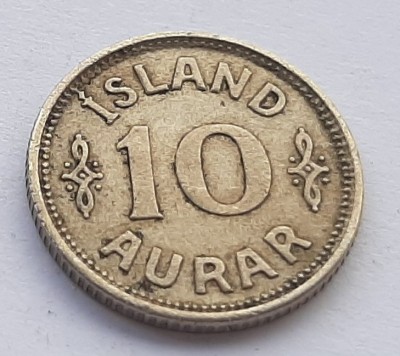 341. Moneda Islanda 10 aurar 1936 (tiraj 213.007 buc) foto