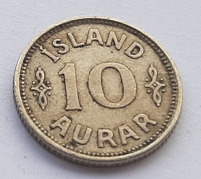 341. Moneda Islanda 10 aurar 1936 (tiraj 213.007 buc)