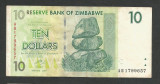 ZIMBABWE 10 DOLARI DOLLARS 2007 [22] P- 67 , VF