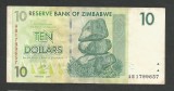 ZIMBABWE 10 DOLARI DOLLARS 2007 [22] P- 67 , VF