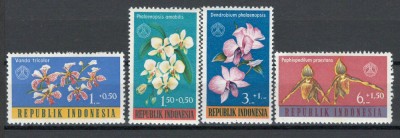 Indonezia 1962 Mi 376/79 - Flori foto