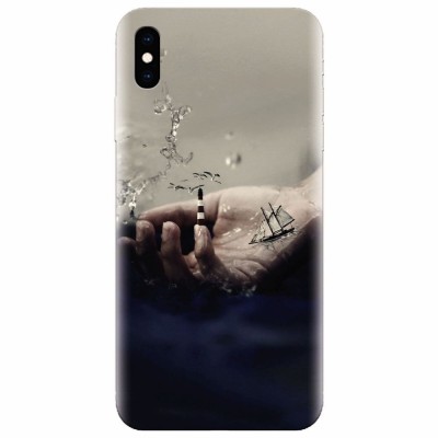 Husa silicon pentru Apple Iphone XS, 3D Hand Ocean Render foto