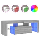 Cumpara ieftin Comoda TV cu lumini LED, gri sonoma, 120x35x40 cm