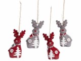 Set 4 ornamente brad Reni ceramica multicolora cm 6 x 4 x 9,5 H