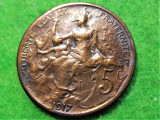 FRANTA 1917 5 Centimes (254), Europa, Bronz