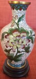 Vaza mica, alama emailata (Cloissone), cu suport. China, anii '80