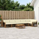 vidaXL Set de canapele de exterior cu pernă 7 pcs Natural și Crem 3381470