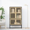 Gossi dulap inalt, negru, 70x35x125 cm, lemn prelucrat