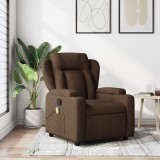 VidaXL Fotoliu de masaj rabatabil, maro, material textil