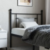 VidaXL Tăblie de pat metalică, negru, 100 cm