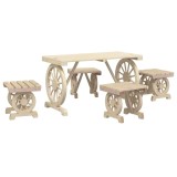 Cumpara ieftin Set mobilier de gradina, 5 piese, lemn masiv de brad