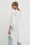 Answear Lab camasa din bumbac femei, culoarea alb, cu guler stand-up, relaxed