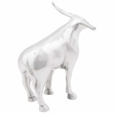 vidaXL Sculptură taur, argintiu, 20x17x23 cm, aluminiu