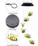 Lampa Solara LED 80cm cu Clopotel de Vant, Model cu 6 Albinute Multicolore din