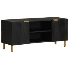 Gossi dulap tv, negru, 105x33x46 cm, lemn prelucrat