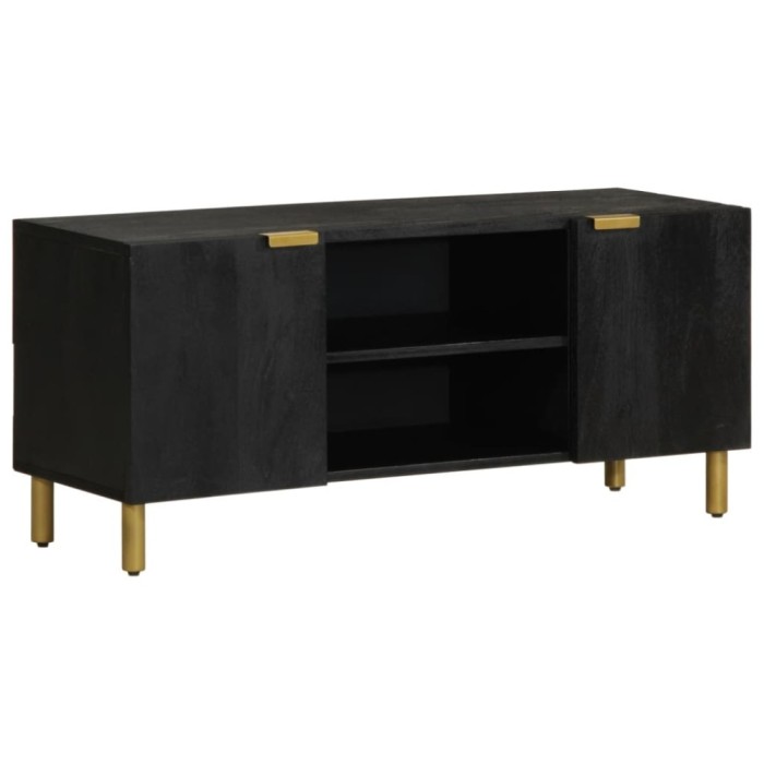 Gossi dulap tv, negru, 105x33x46 cm, lemn prelucrat