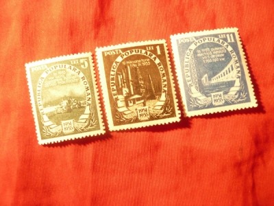 3 Timbre Romania RPR Cincinalul 1951-1955 foto