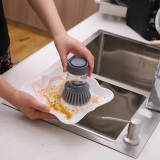 Perie / burete pentru curatare vase si recipient pentru depozitare lichid,