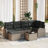 vidaXL Set de canapele cu perne 6 piese negru ratan sintetic