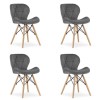 Set 4 scaune stil scandinav, Artool, Lago Velvet, catifea, lemn, gri, 47x36x73.5 cm