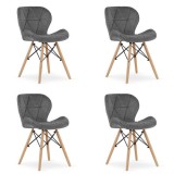 Cumpara ieftin Set 4 scaune stil scandinav, Artool, Lago Velvet, catifea, lemn, gri, 47x36x73.5 cm
