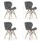 Set 4 scaune stil scandinav, Artool, Lago Velvet, catifea, lemn, gri, 47x36x73.5 cm