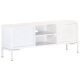 Cumpara ieftin Comoda TV, alb, 115x30x46 cm, lemn masiv de mango