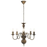 Candelabru antichizat, negru, 5 becuri E14
