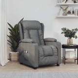 VidaXL Fotoliu de masaj electric rabatabil, gri &icirc;nchis, textil
