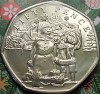 50 pence 2024 Guernsey, Snowman with Santa Klaus, Brill.unc, Blister/felicitare, Europa