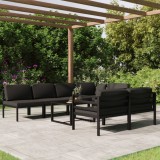 VidaXL Set mobilier de grădină cu perne, 8 piese, antracit, aluminiu 3107820