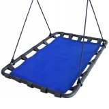 Leagan tip hamac 120x80 cm, cu rama metalica si prindere dubla, pentru gradina sau terasa, albastru Household NewTrend