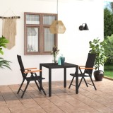 Gossi set mobilier de gradina, 3 piese, negru si maro