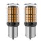 Set 2 becuri auto led BA15S 1156 PY21W, 144LED SMD, lumina galbena, semnalizare, BZRSH