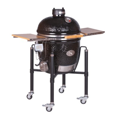 Grill ceramic cu carbuni CLASSIC BBQ Guru-Serie 2.0 negru cu suport metalic, Monolith Essential GrillCooking foto