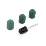 Cumpara ieftin Set suport si 3 bucati smirghel rezerva pentru freza unghii, 13*19mm, verde, granulatie 120, Global Fashion