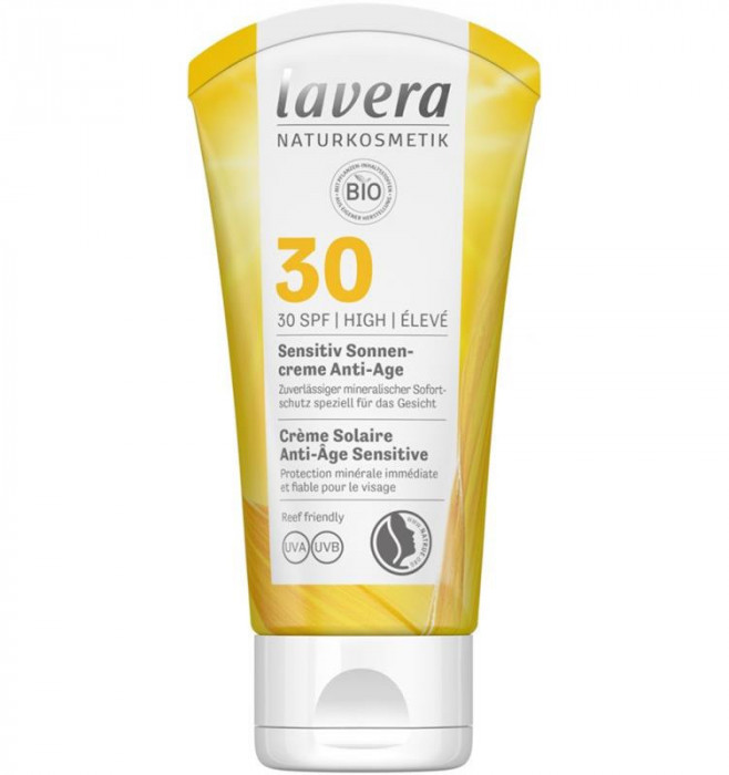 Crema Sensitive Anti Age Bio cu Protectie Solara SPF 30 50ml Lavera