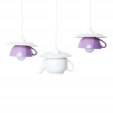 Lustra &bdquo;Tea time&rdquo; crazy teapot white &amp; purple, ceainic + cesti