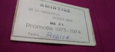 INVITATIE AMINTIRE ABSOLVENTII LICEULUI AVRAM IANCU BRAD PROMOTIA 1973-1974 ANUL IV B REALA
