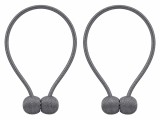 Cumpara ieftin Pachet 2 accesorii magnetice pentru perdele, snur textil impletit, 44 cm, gri antracit