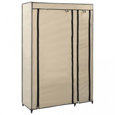 Dulap pliabil de haine, crem, 110x45x175 cm, textil foto