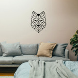 Decoratiune de perete, Wolf2 Metal Decor, metal, 41 x 57 cm, negru, Enzo