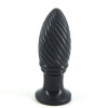 Dop Anal Plug Dong Shape Stopper Handle Sex Play Silicon Black Screw, Negru
