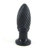 Dop Anal Plug Dong Shape Stopper Handle Sex Play Silicon Black Screw