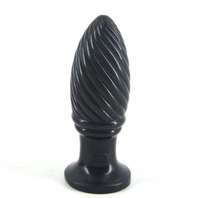 Dop Anal Plug Dong Shape Stopper Handle Sex Play Silicon Black Screw foto