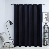 Draperie Opaque Catifea vidaXL Negru 290x245cm Inele Metalice Blocare Lumina Lavabila